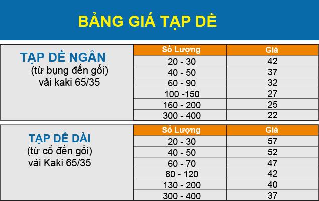 bang gia tap de