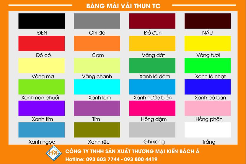 bang mau vau thun tc